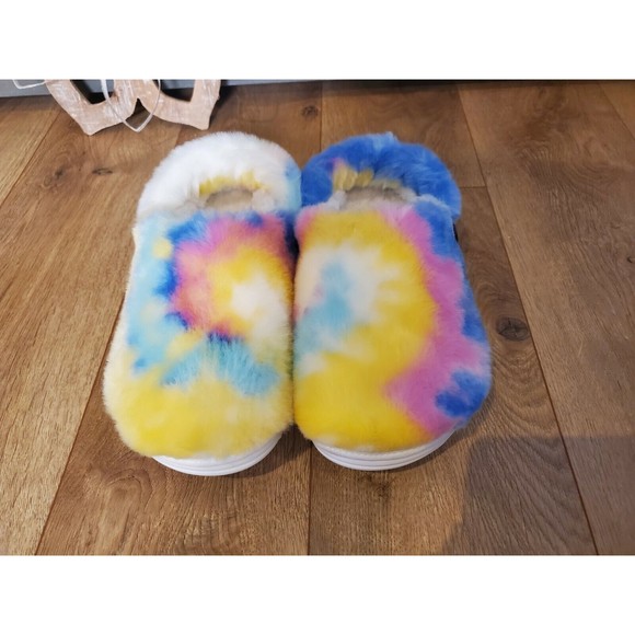 NWOT Crocs CLASSIC FUR SURE Tie Dye Colored Lined Clog Shoes Womens 7 / Mens 5 - Picture 3 of 7